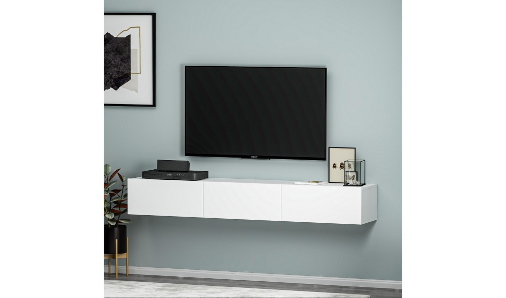 Suport TV, Terra, Alb, 180 x 26 x 31 cm