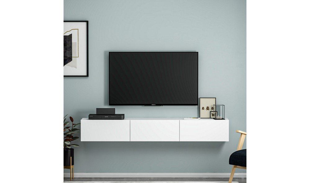 Suport TV, Terra, Alb, 180 x 26 x 31 cm