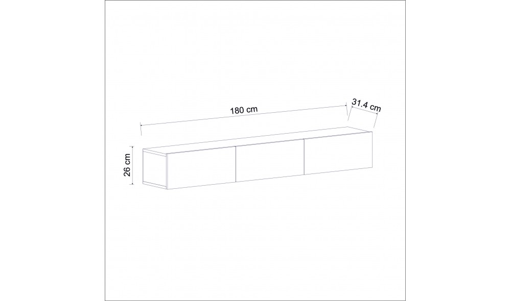 Suport TV, Terra, Nuc, 180 x 26 x 31 cm