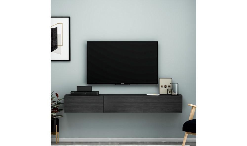 Suport TV, Terra, Negru, 180 x 26 x 31 cm