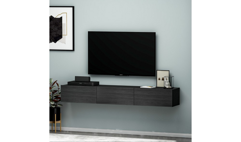 Suport TV, Terra, Negru, 180 x 26 x 31 cm