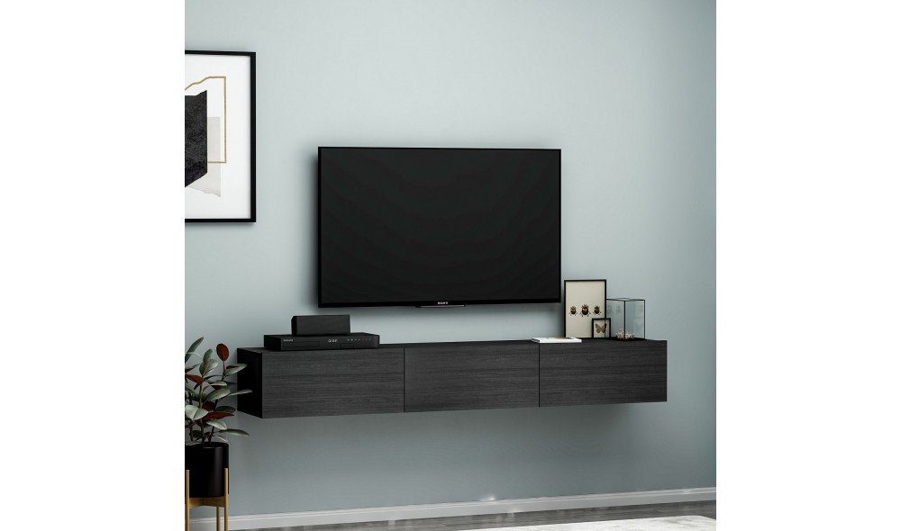 Suport TV, Terra, Negru, 180 x 26 x 31 cm