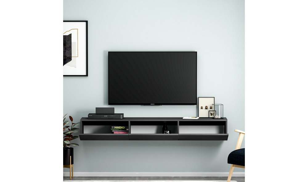 Suport TV, Terra, Negru, 180 x 26 x 31 cm