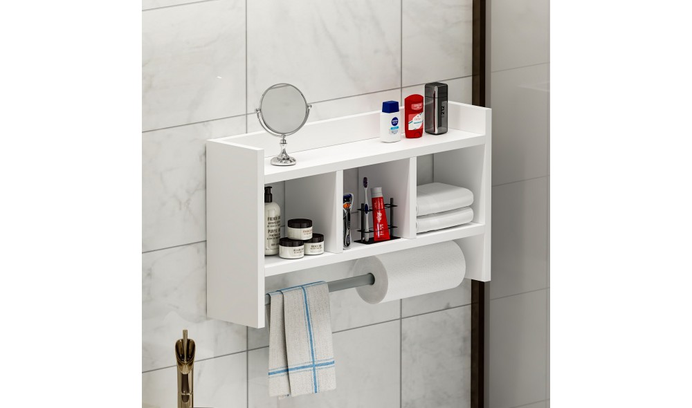 Raft de perete, Asya, Alb, 64 x 35 x 15 cm