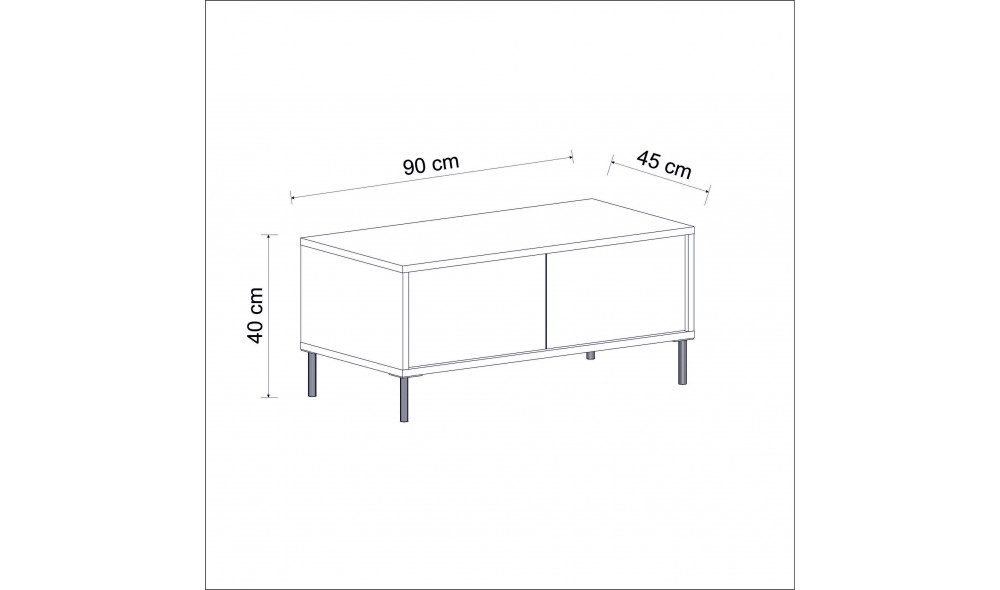 Masuta de cafea, Imaj, Antracit, 90 x 40 x 45 cm