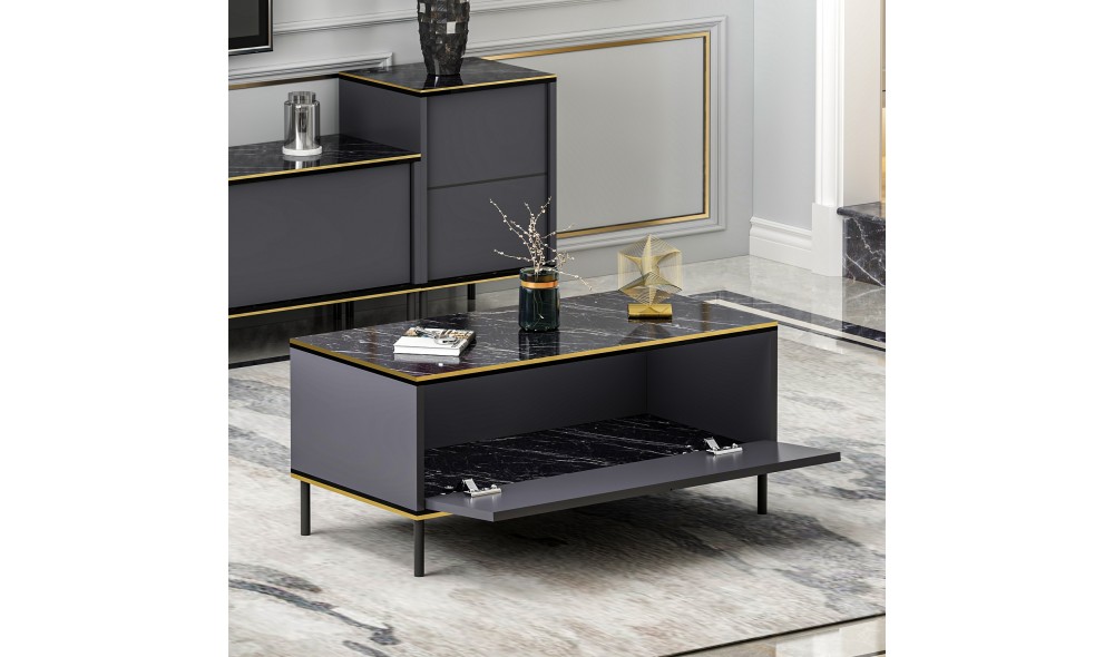 Masuta de cafea, Imaj, Antracit, 90 x 40 x 45 cm