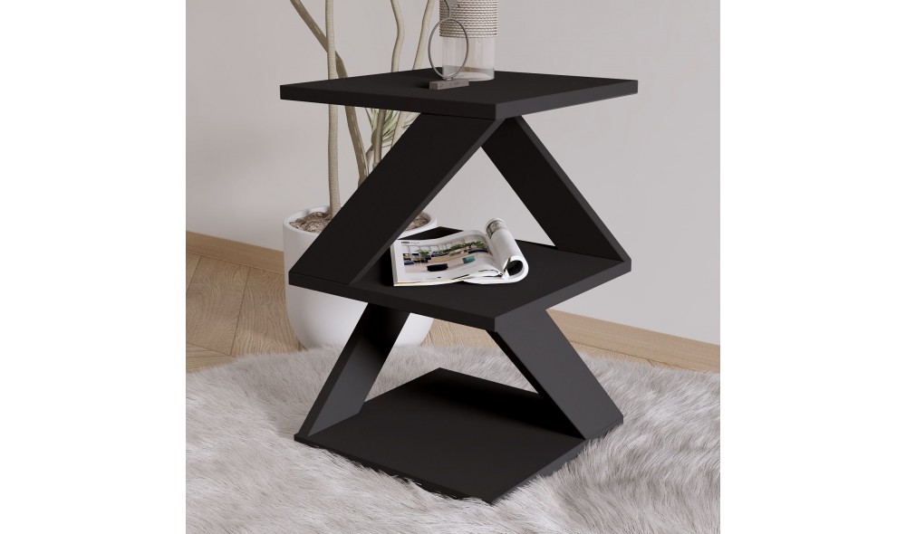 Masa laterala, Albeni, Negru, 30 x 54 x 30 cm