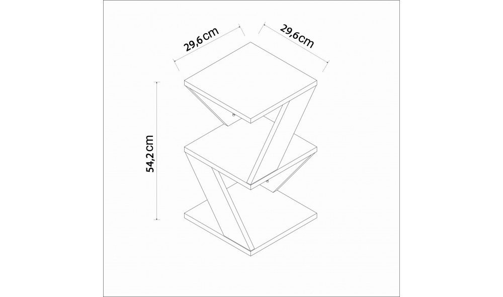 Masa laterala, Albeni, Negru, 30 x 54 x 30 cm