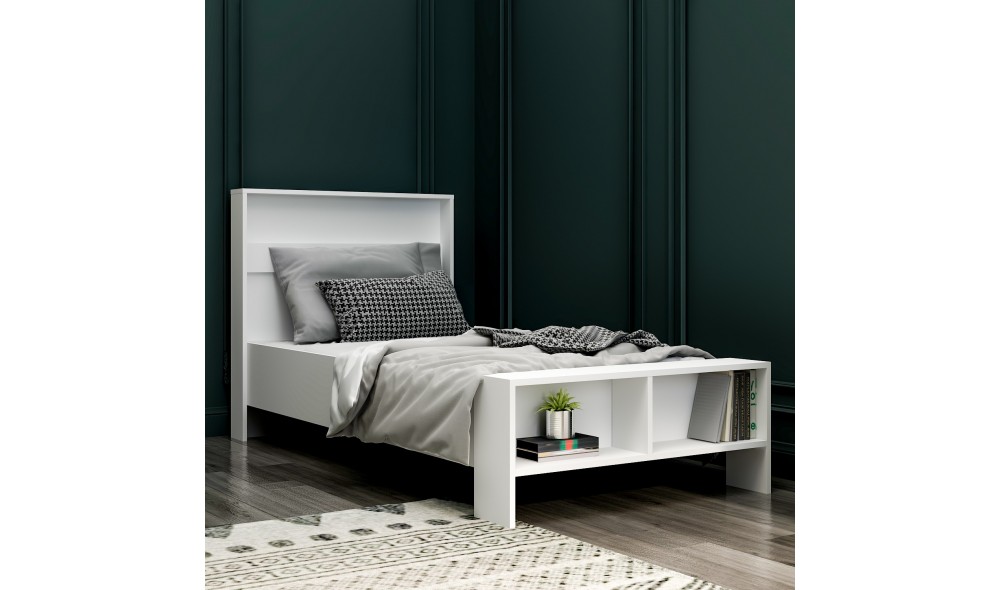 Pat de o persoana, Life - 90x190 cm, Alb