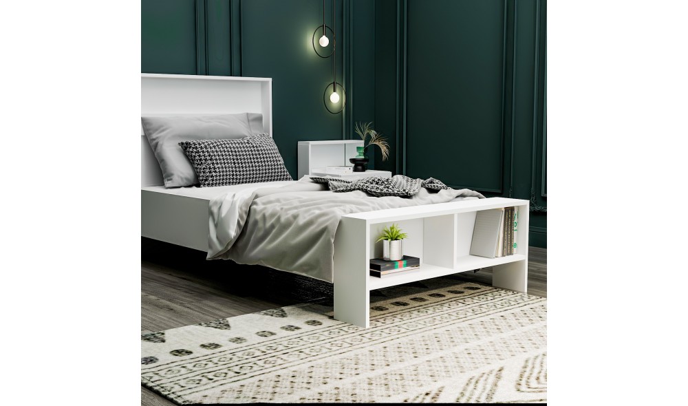 Pat de o persoana, Life - 90x190 cm, Alb