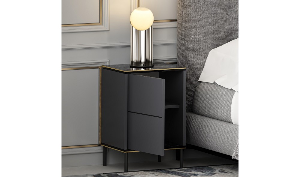 Noptiera, Imaj, Antracit, 40 x 60 x 35 cm