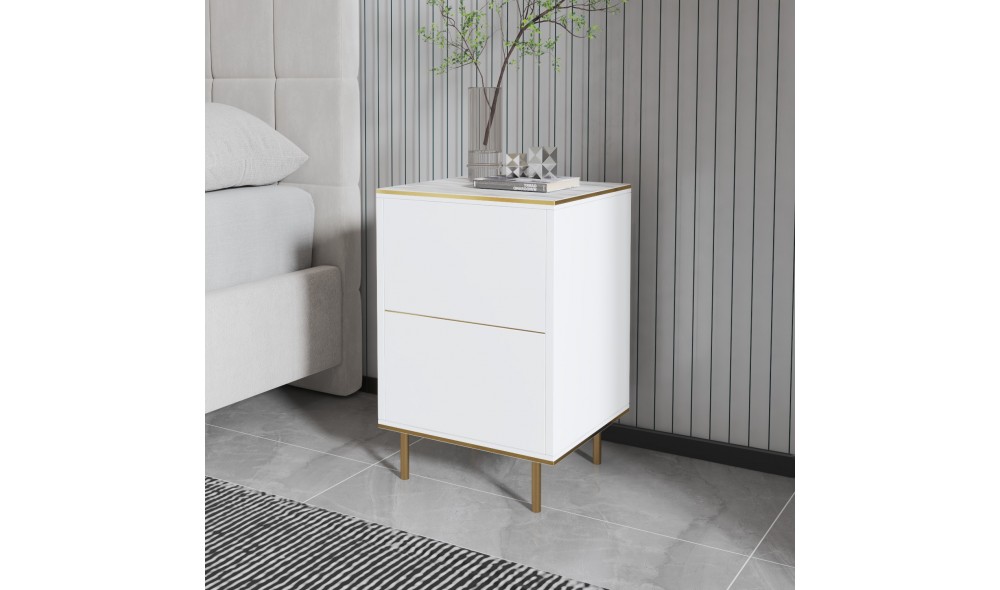 Noptiera, Imaj, Marmura albaAur, 40 x 60 x 35 cm