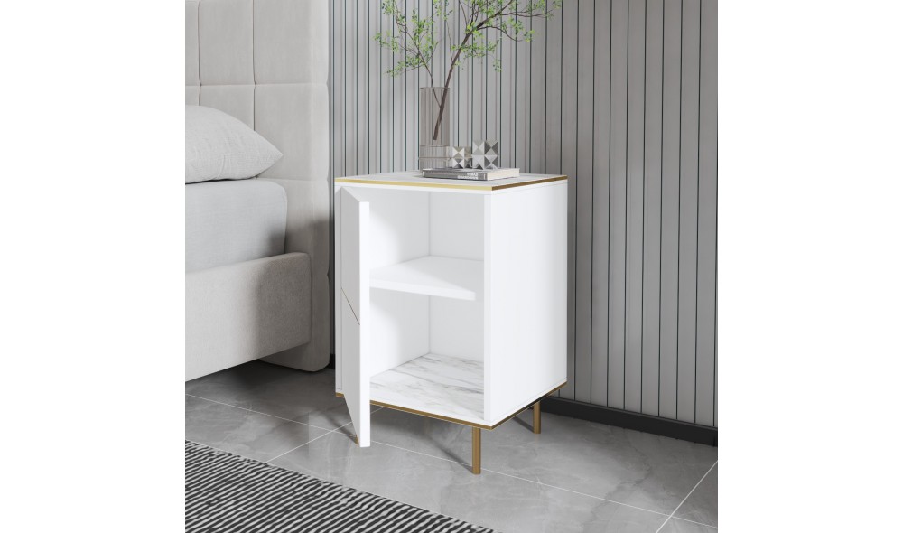 Noptiera, Imaj, Marmura albaAur, 40 x 60 x 35 cm