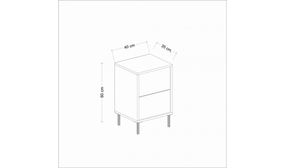 Noptiera, Imaj, AlbAur, 40 x 60 x 35 cm
