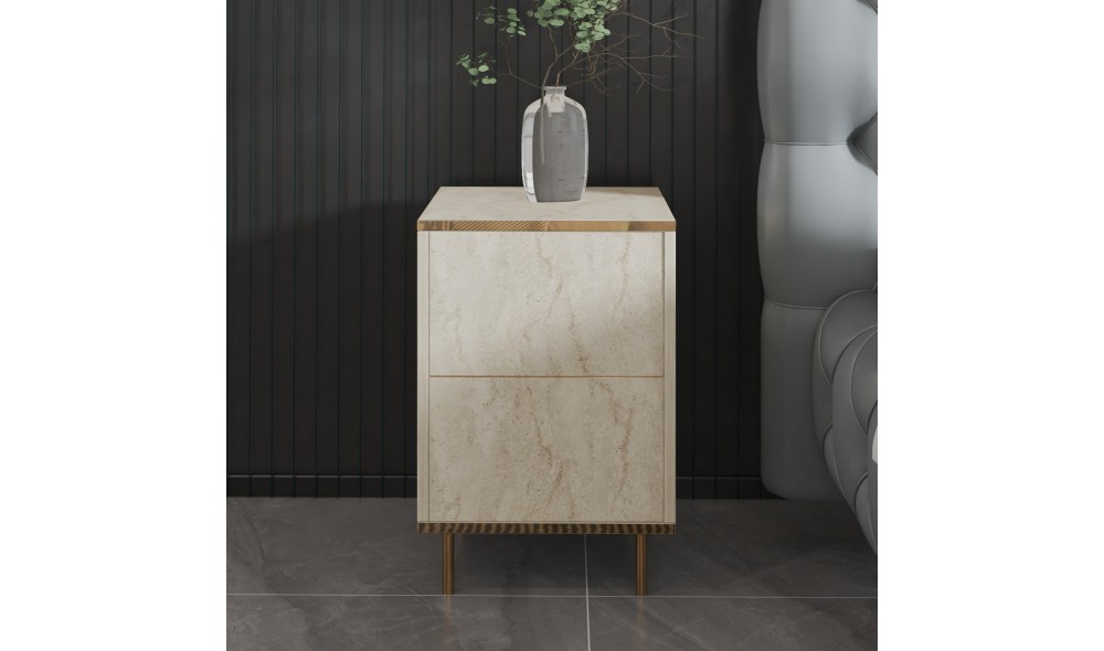 Noptiera, Imaj, TravertinAur, 40 x 60 x 35 cm