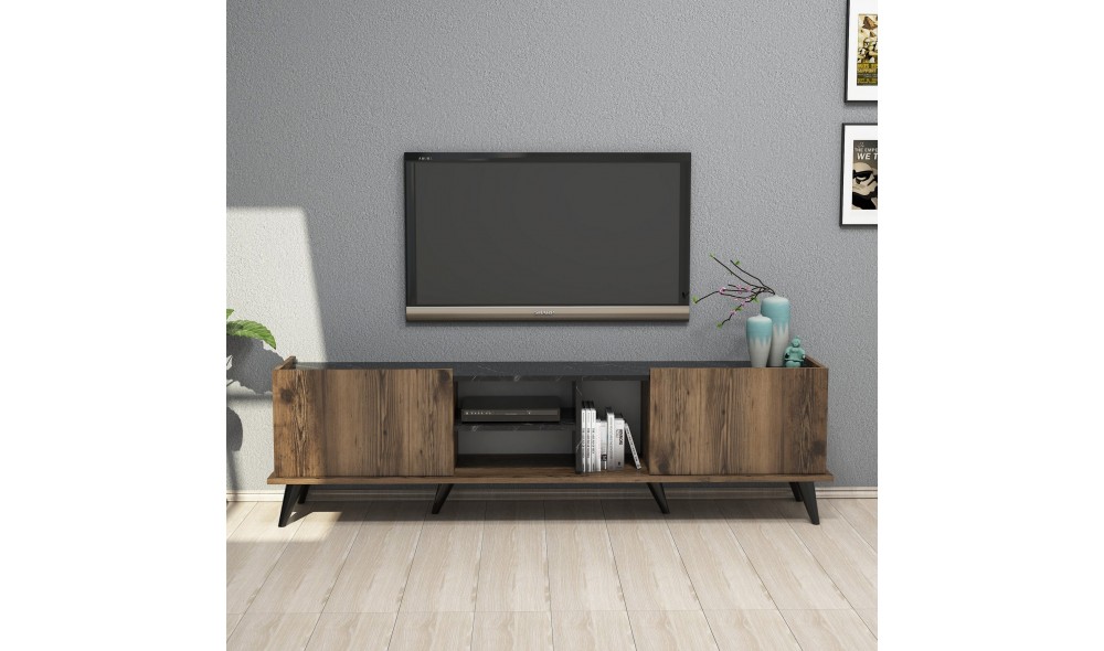 Suport TV, Elegante 1330, NucNegru, 180 x 52 x 34 cm