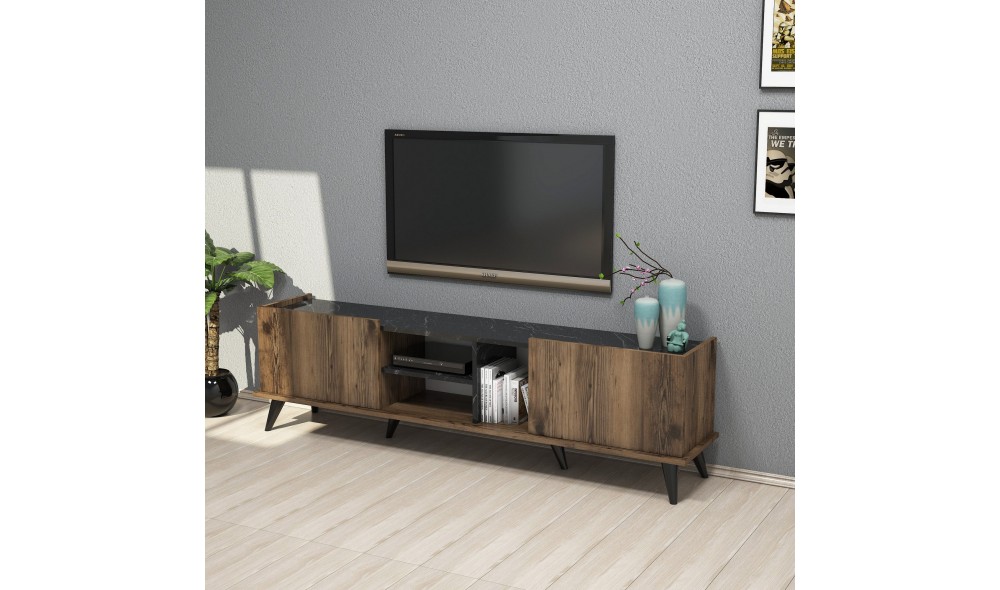 Suport TV, Elegante 1330, NucNegru, 180 x 52 x 34 cm