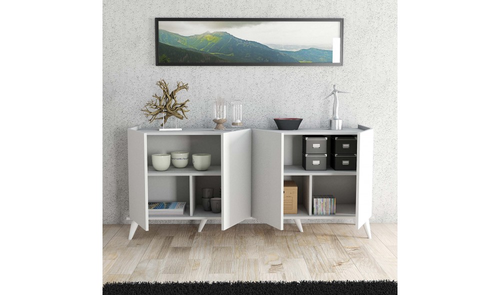 Consola, Elegante 1602, Alb, 180 x 81 x 45 cm