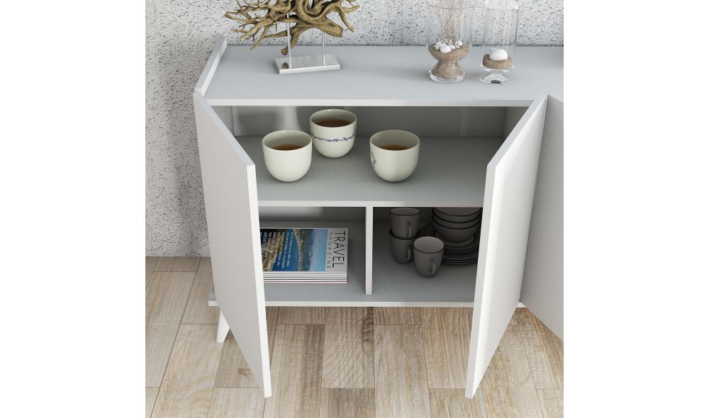 Consola, Elegante 1602, Alb, 180 x 81 x 45 cm