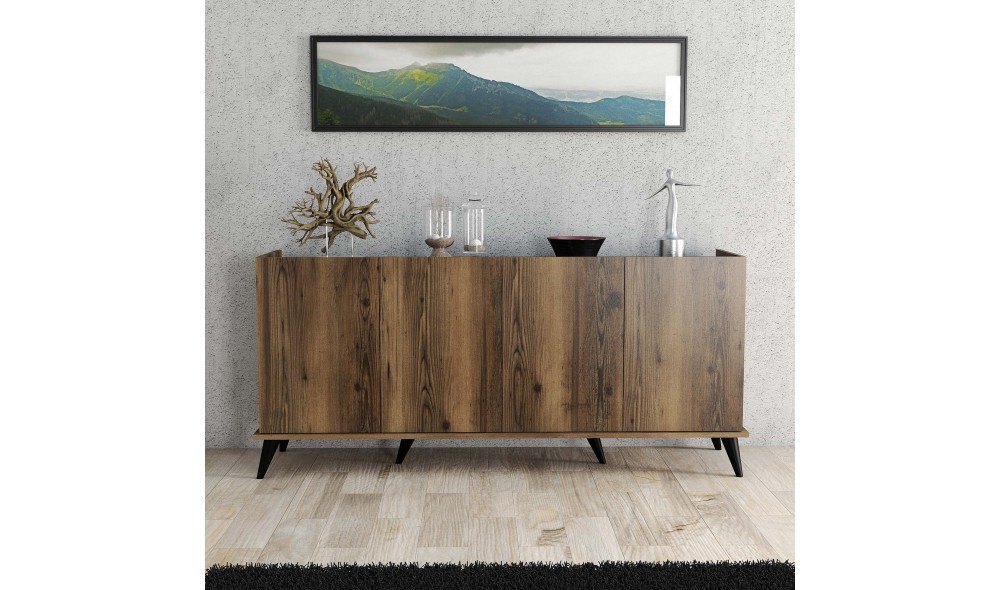 Consola, Elegante 1604, NucMarmura neagra, 180 x 81 x 45 cm