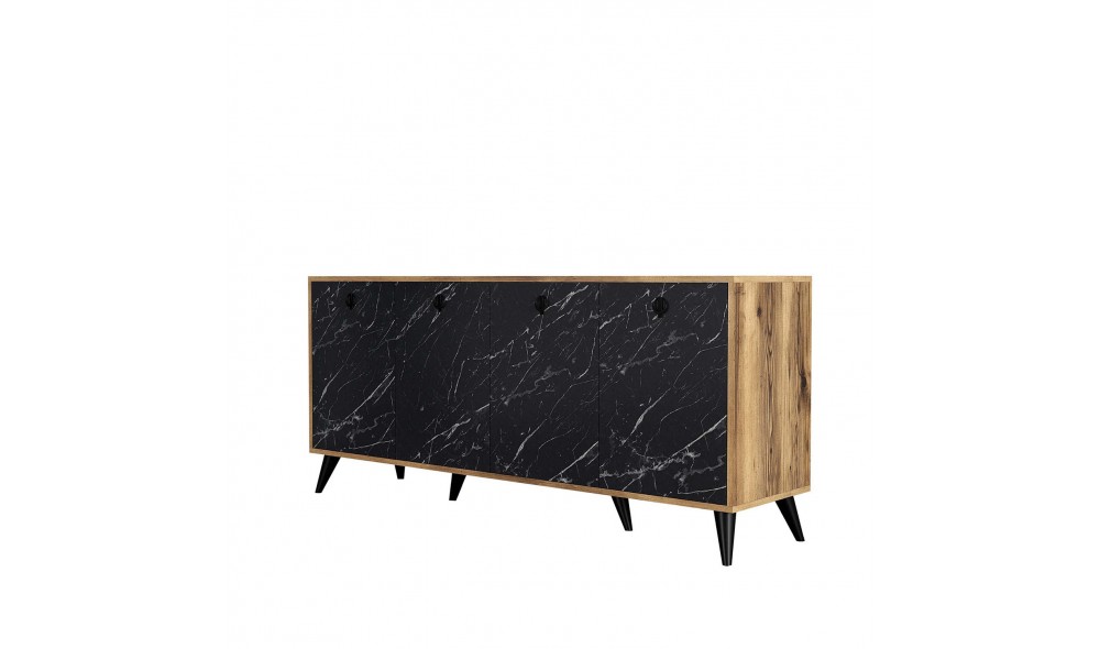 Consola, Elite 1618, NucMarmura neagra, 180 x 80 x 45 cm