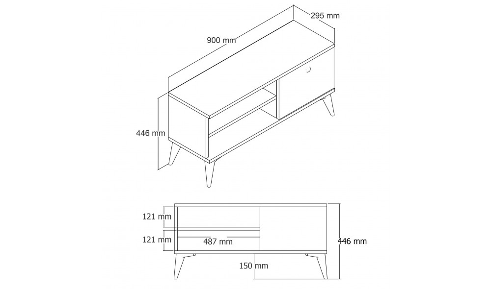 Suport TV, Retro 1552, Stejar, 90 x 15 x 30 cm