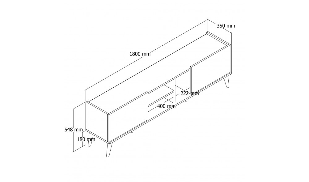 Suport TV, Lotus - 1340, Nuc, 180 x 52 x 34 cm