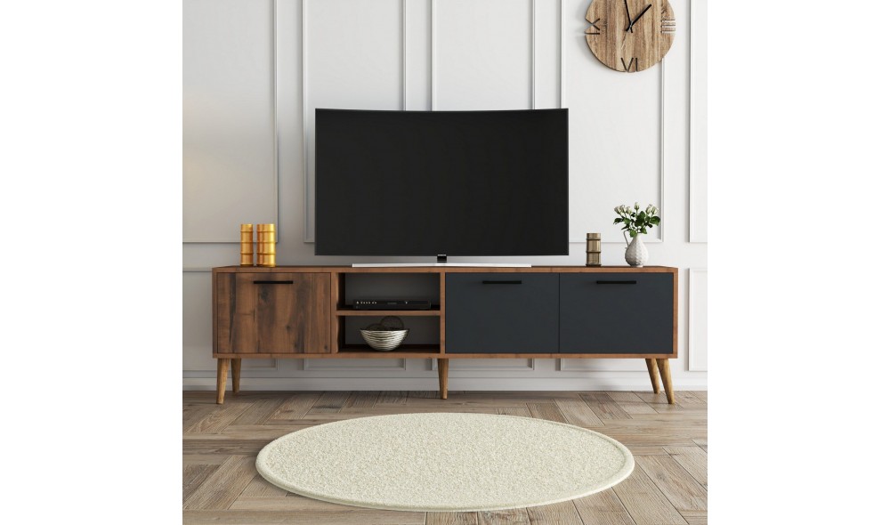 Suport TV, Exxen - 1581, NucAntracit, 180 x 53 x 35 cm