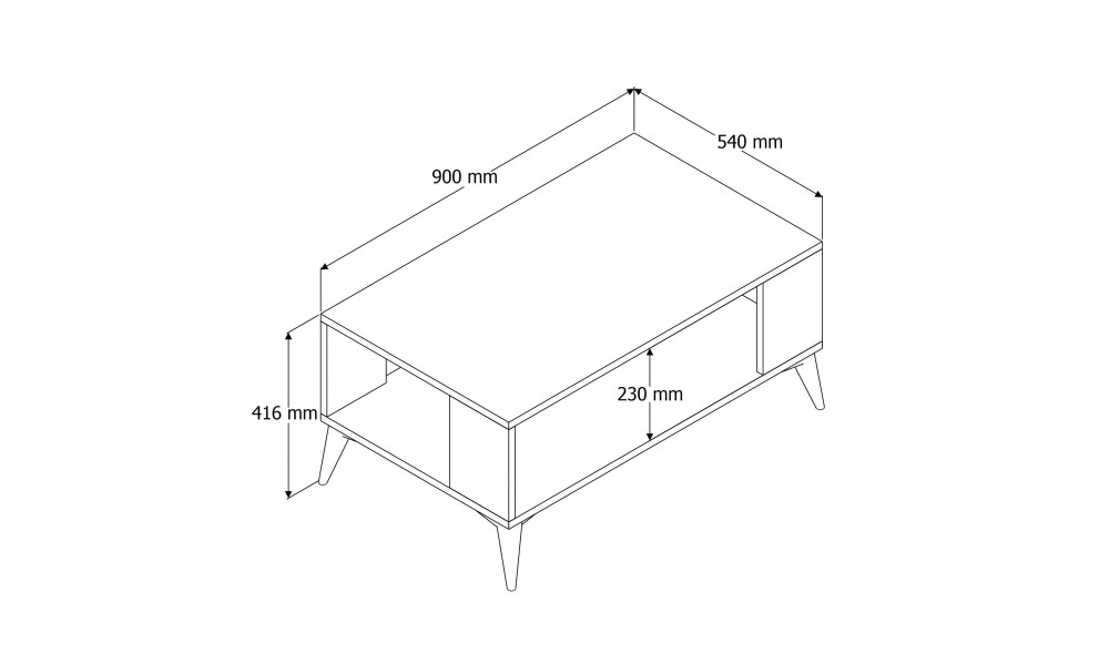 Masuta de cafea, Authentic 2060, Stejar, 90 x 54 x 42 cm