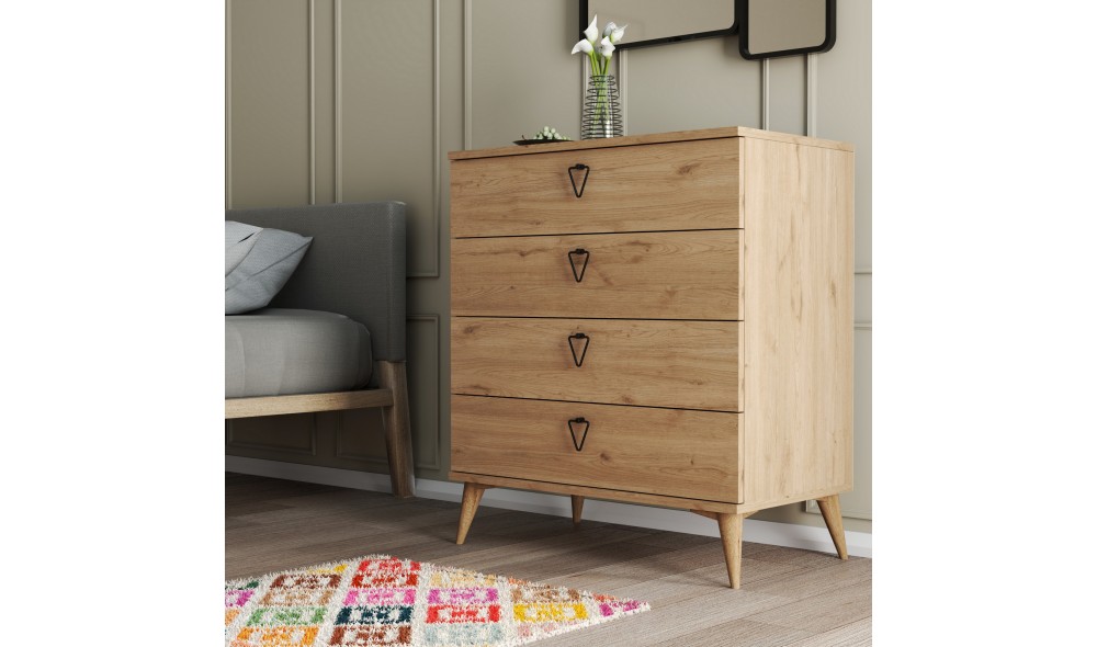 Comoda, Versa, Stejar, 80 x 91 x 45 cm