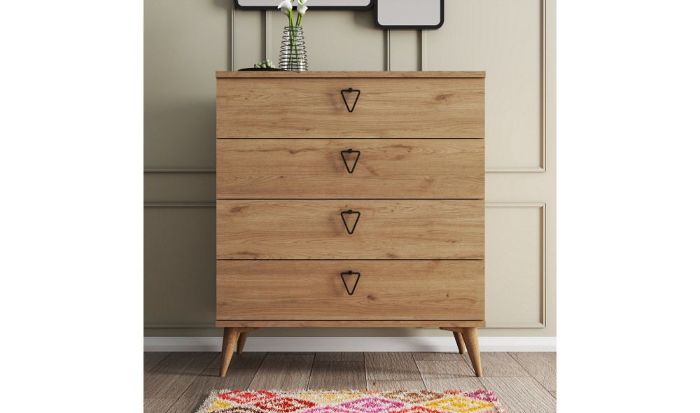 Comoda, Versa, Stejar, 80 x 91 x 45 cm