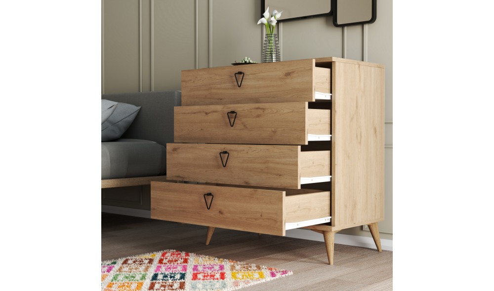 Comoda, Versa, Stejar, 80 x 91 x 45 cm