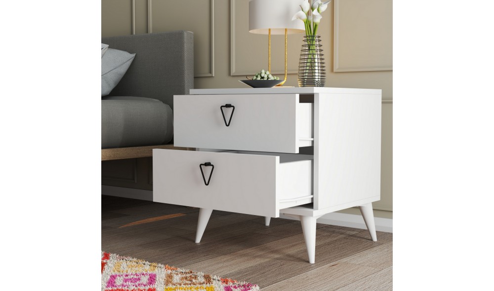 Noptiera, Versa, Alb, 52 x 55 x 45 cm