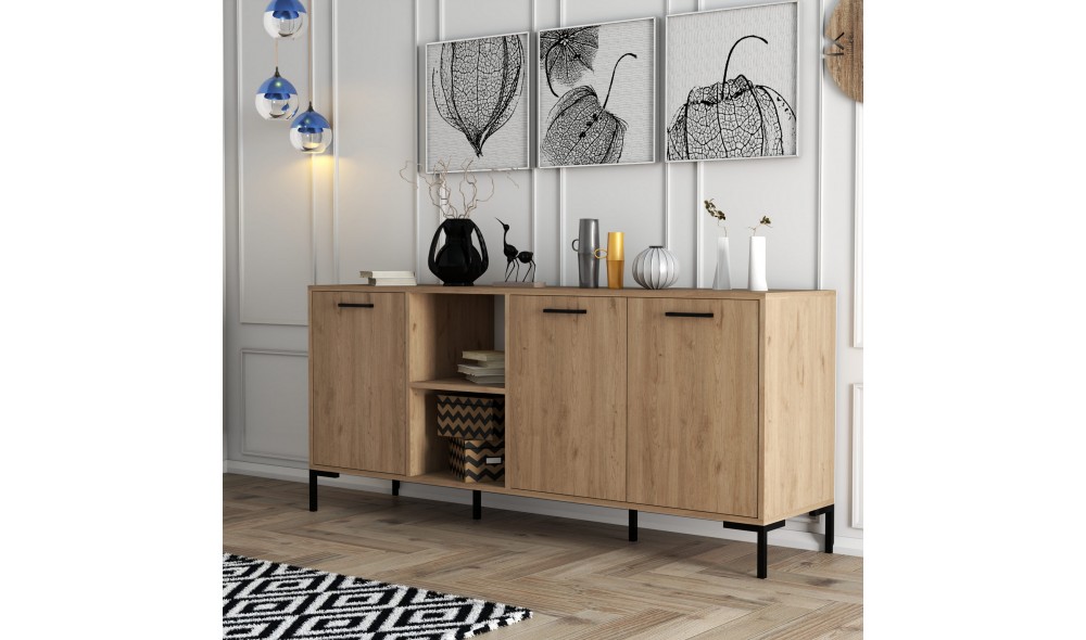 Consola, Aurora - 1636, Stejar, 180 x 80 x 45 cm