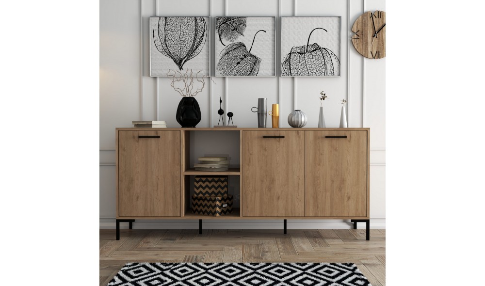 Consola, Aurora - 1636, Stejar, 180 x 80 x 45 cm