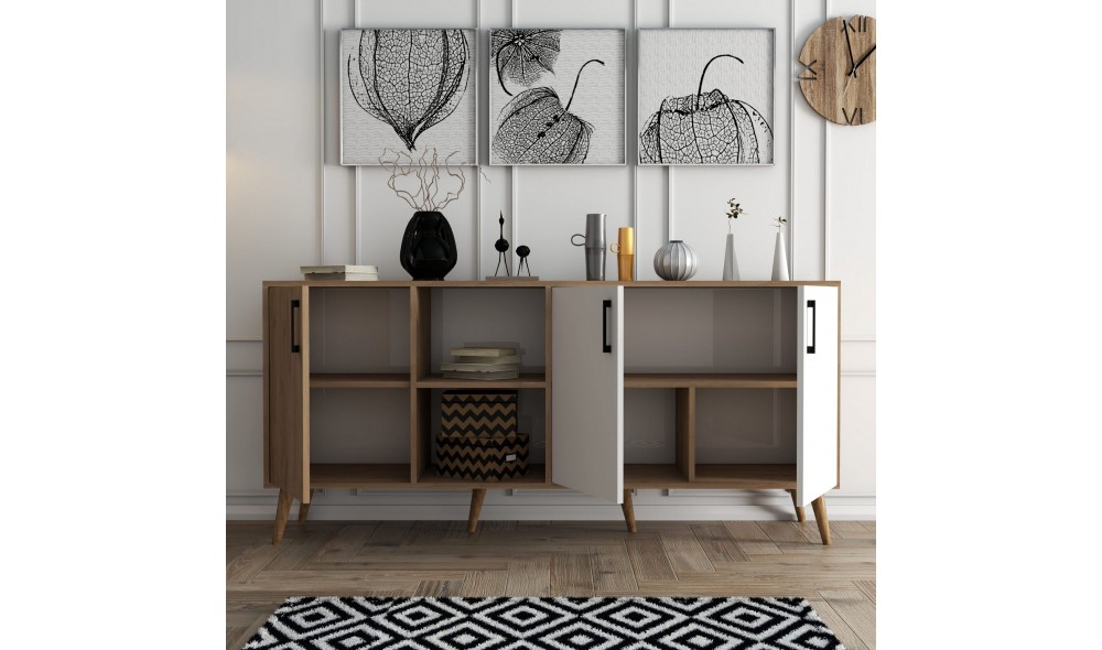 Consola, Exxen - 1624, StejarAlb, 180 x 80 x 45 cm