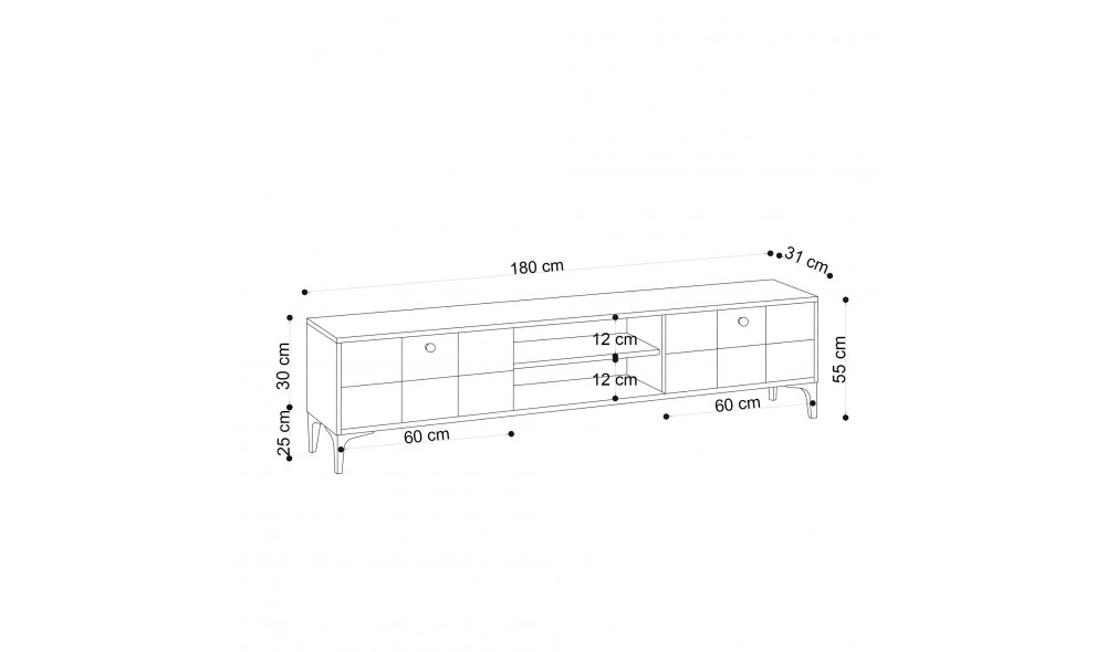 Suport TV Hera 180 x 55 x 31 cm