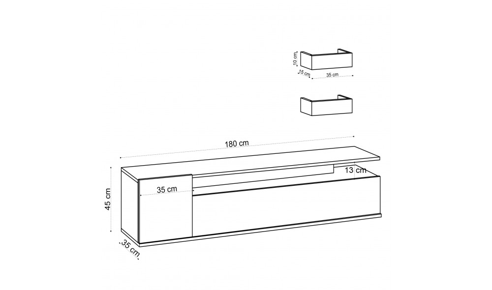 Unitate TV Alika 180 x 45 x 35 cm