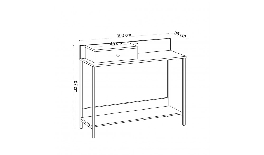 Dulap Alix - Stejar safir 100 x 87 x 35 cm