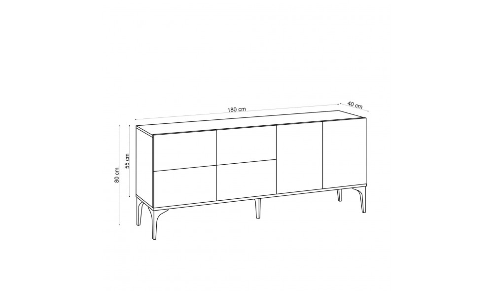 Consola Laika - Stejar safir 180 x 80 x 40 cm