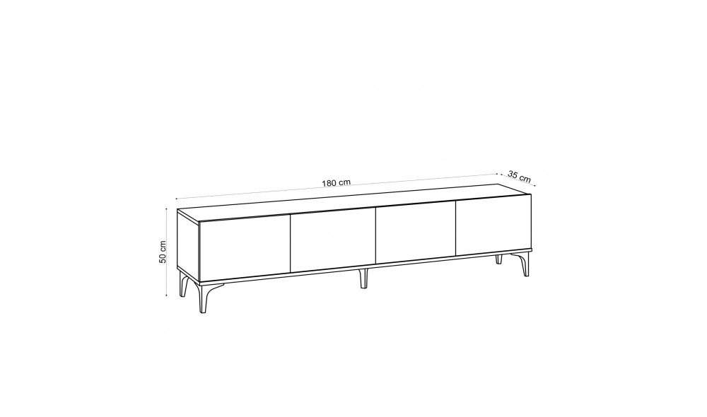 Suport TV Nora - Stejar safir 180 x 50 x 35 cm