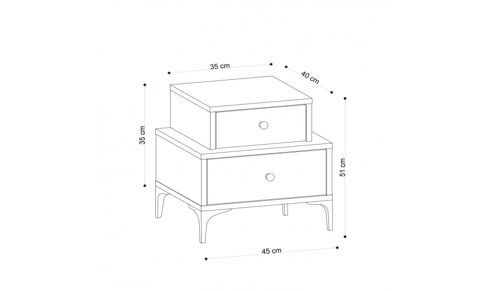Noptiera Albero 45 x 51 x 40 cm