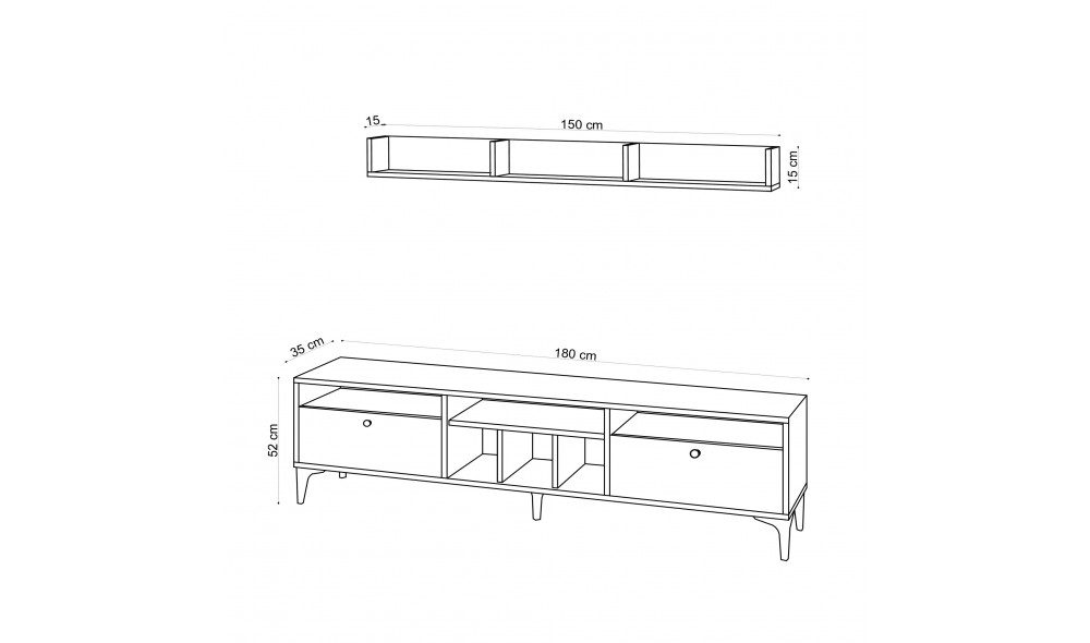 Unitate TV Drew 180 x 52 x 35 cm