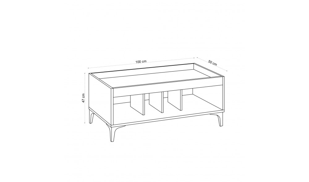Masuta de cafea Luke 100 x 47 x 50 cm