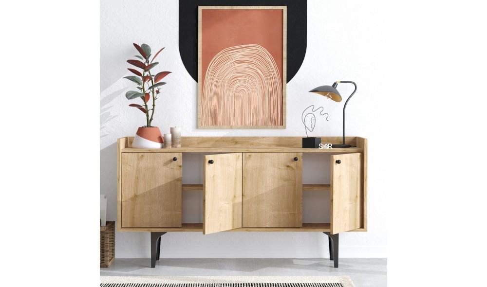 Consola, Navi, Stejar safir, 150 x 80 x 40 cm