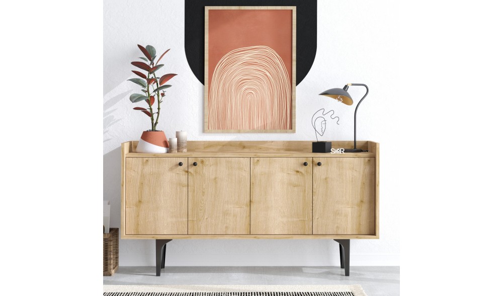 Consola, Navi, Stejar safir, 150 x 80 x 40 cm