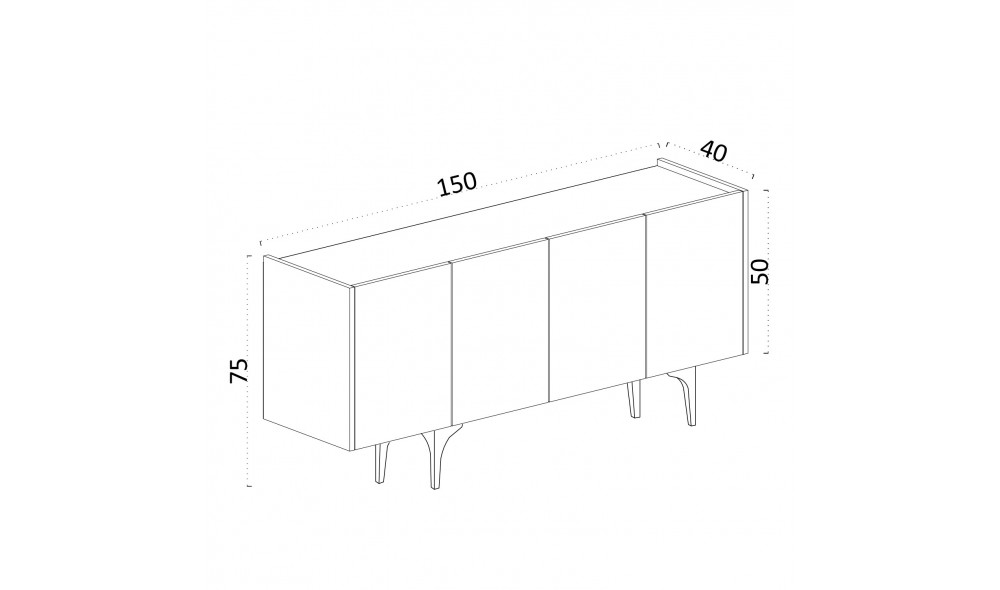 Consola Polaris 150 x 75 x 40 cm