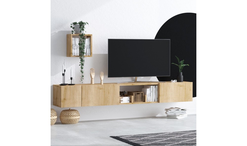 Unitate TV, Avior, Stejar safir, 25 x 25 x 15 cm