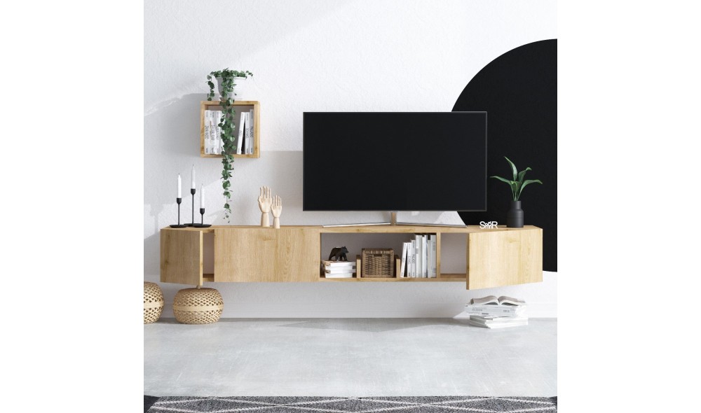 Unitate TV, Avior, Stejar safir, 25 x 25 x 15 cm