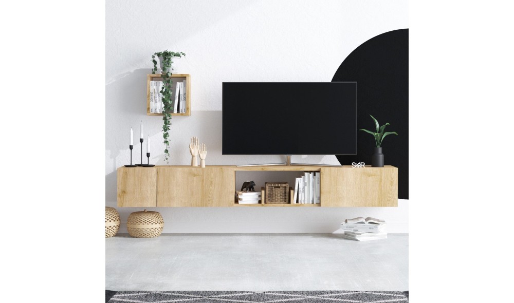 Unitate TV, Avior, Stejar safir, 25 x 25 x 15 cm